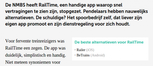 Best alternatives for RailTime: 2 iRail based apps are mentioned: BeTrains and RailerApp